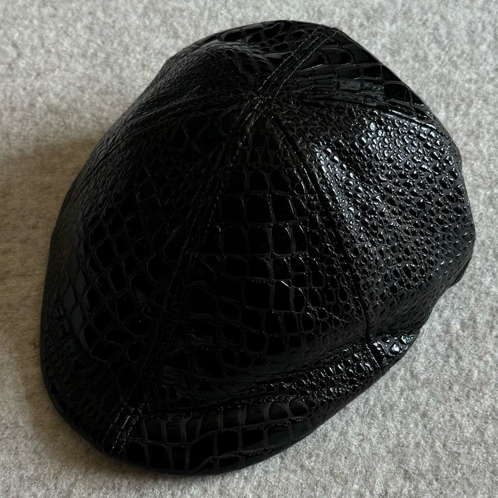 Brown Snake print baker boy hat